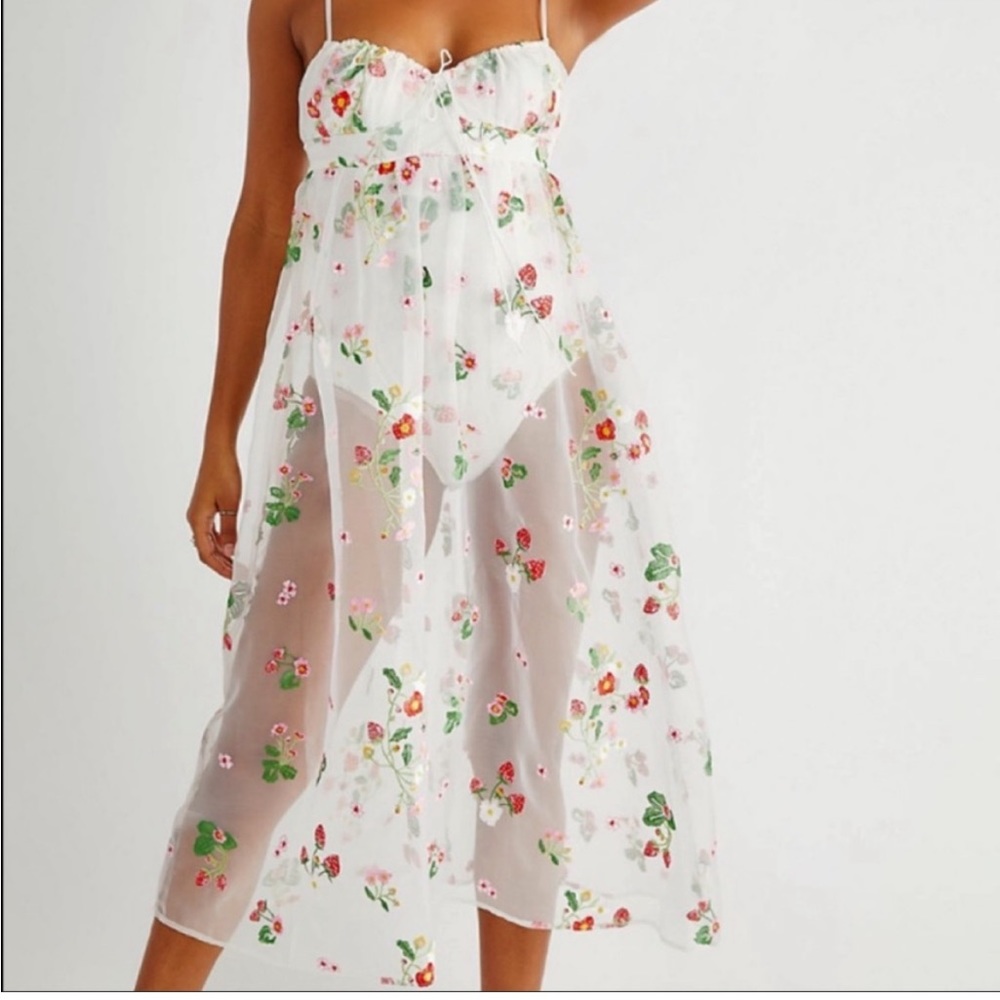 SOLD - For Love and Lemons Jaclyn Midi Bodysuit Dress / Ivory - Picture 2 of 15